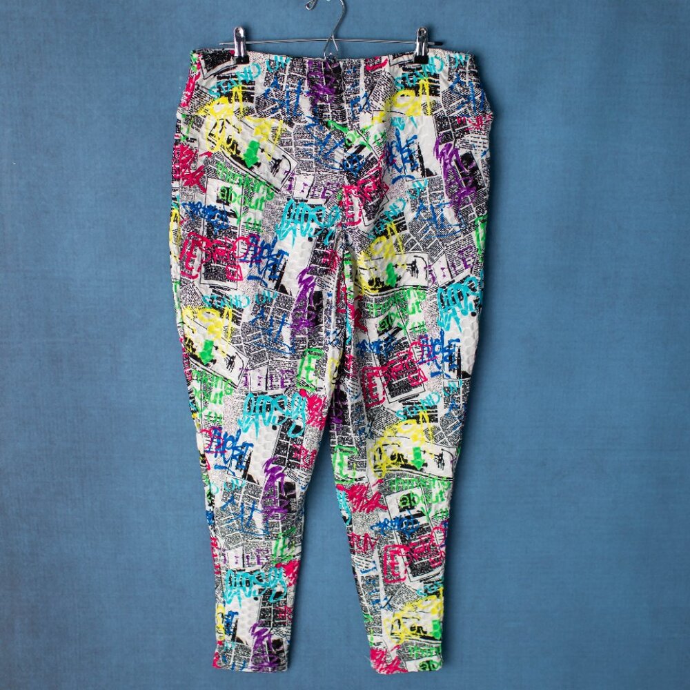 Love Star Graffiti Style Scrunch Butt Women's 3XL Leggings - Picture 5 of 6